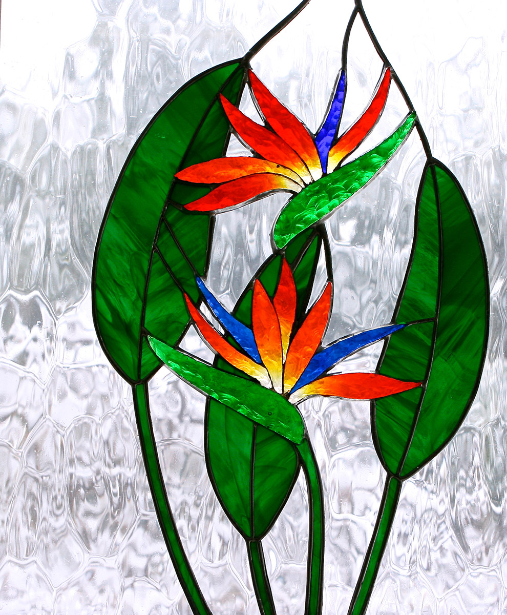 bird of paradise | Foiled and Faceted Stained Glass